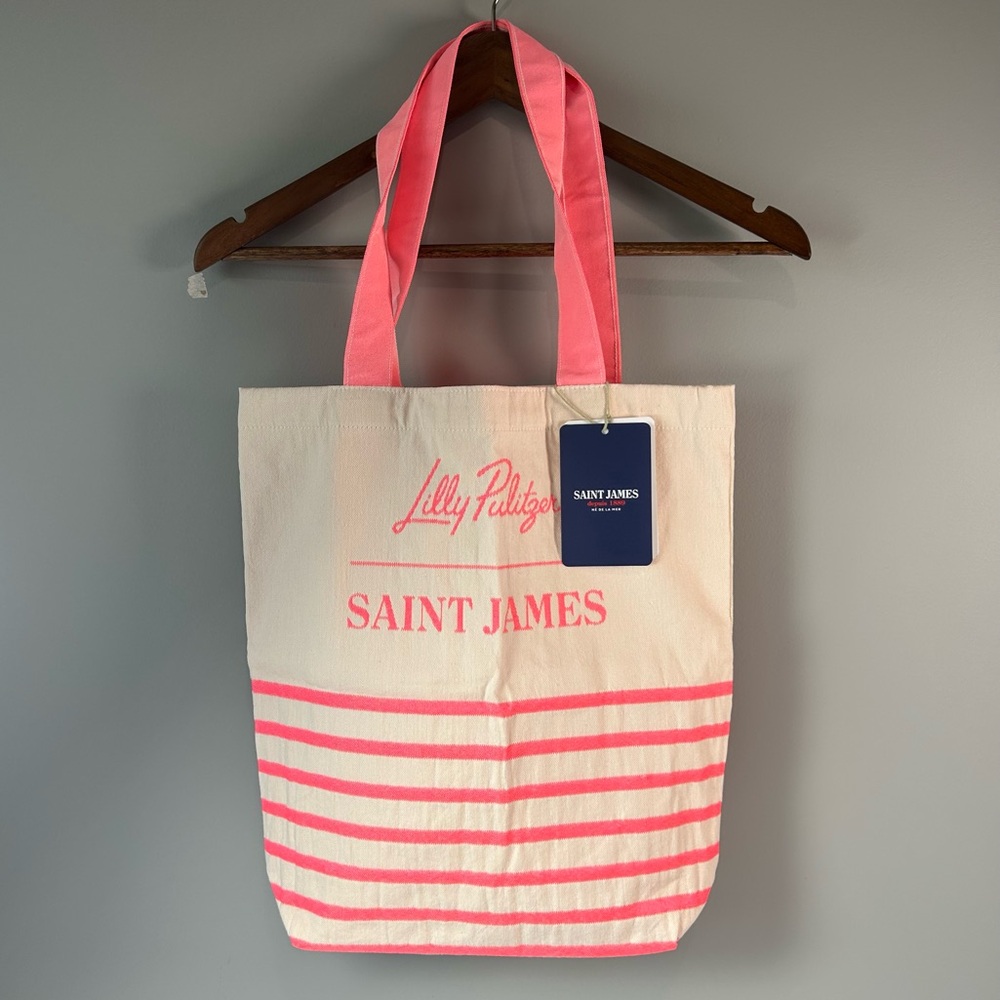 NWT Lilly Pulitzer x St. James Canvas Pink Market Tote